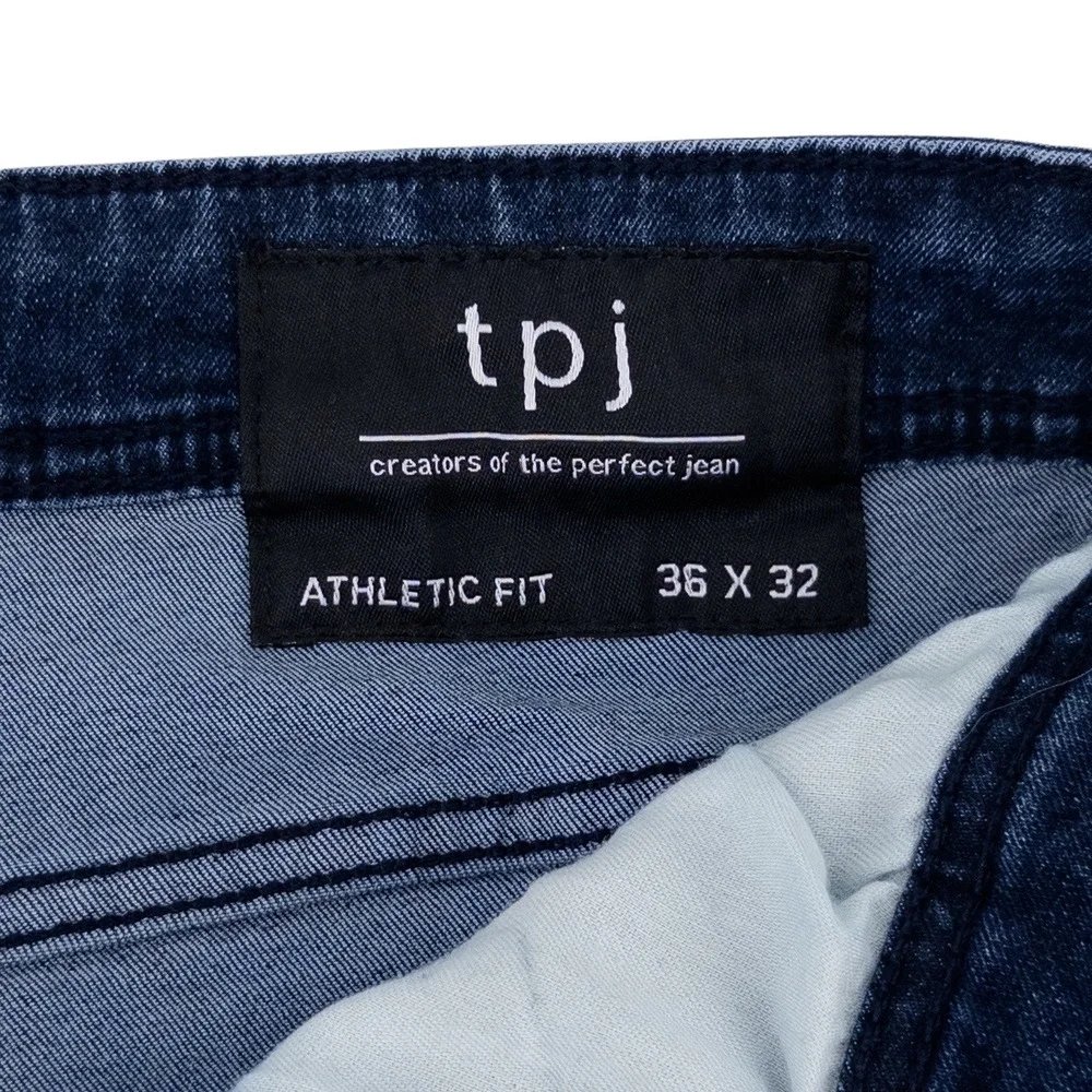 The Perfect Jean‎ TPJ Mens 36x32 Athletic Fit Blue Dark Wash Stretch Denim Jeans